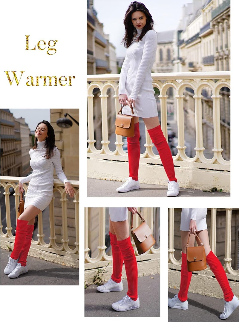 v28 Women’s Neon Knit Leg Warmer for 80s Party Dance Sports Yoga - Image 4